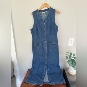 Vintage Denim Sleeveless Maxi Dress